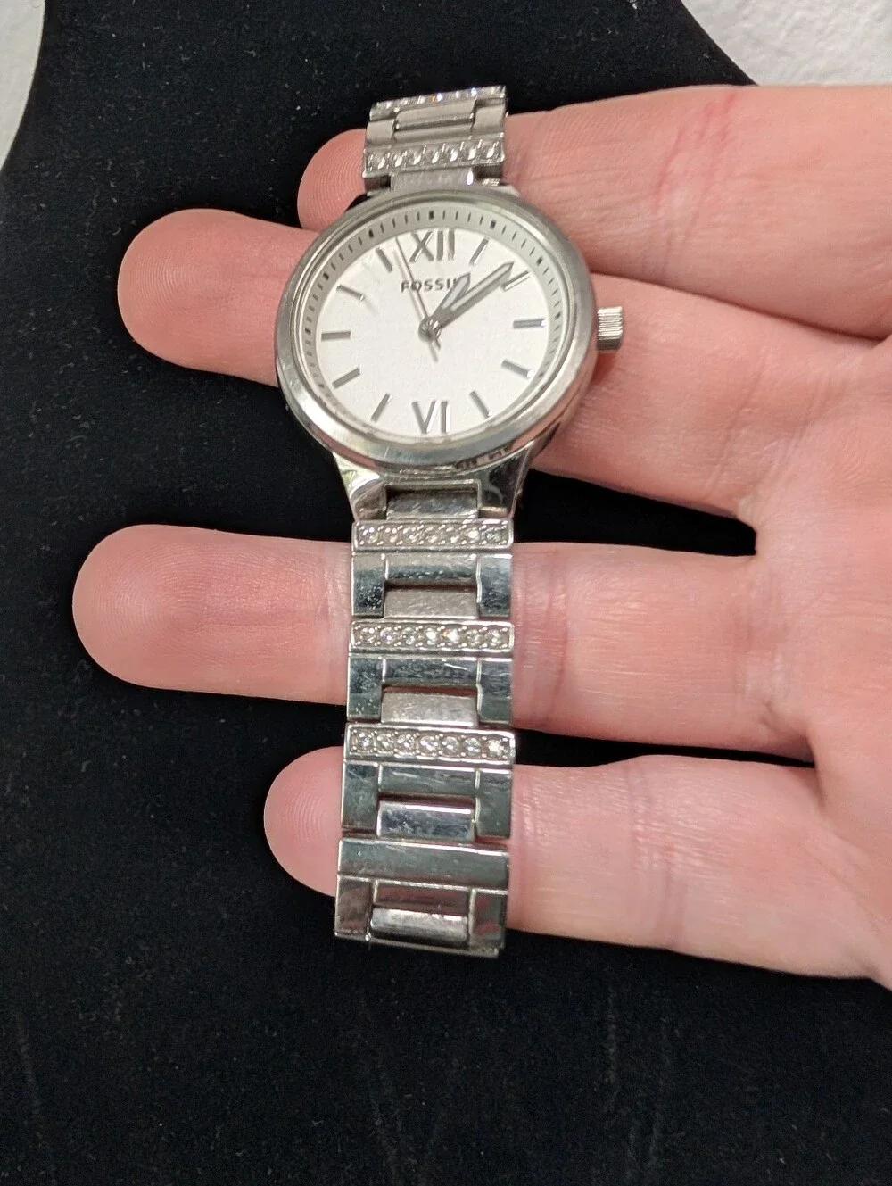Fossil BQ1604 Spectacle Rhinestone Silver Tone Women's Stainless Steel Watch